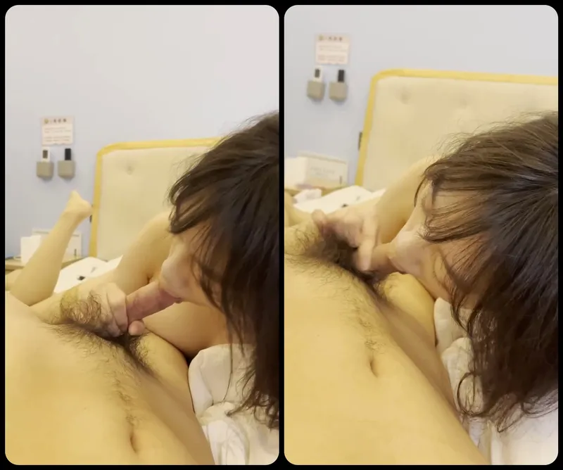 Gấu ngoan liếm láp buồi bự của anh